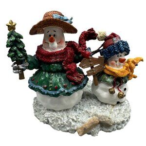 Enesco Christmas Snowman Figurine Set With Holiday Accessories 6" Tall READ